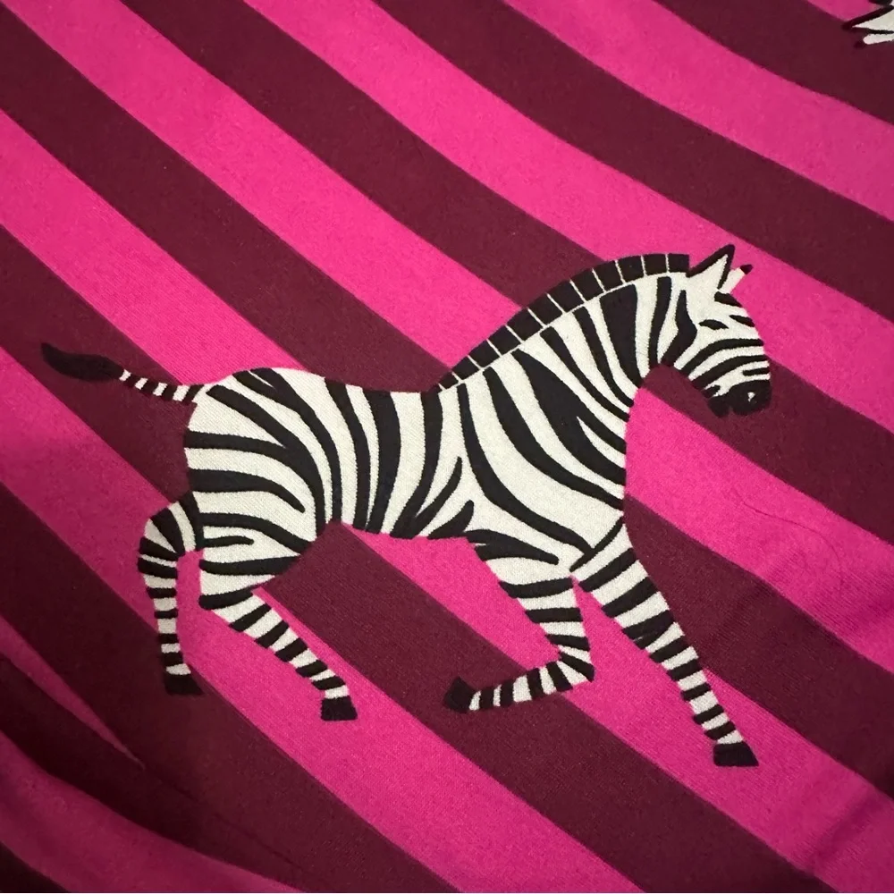 Room Service Women's Shawl Collar Pajama Set/Pink Stripe Zebra/Size: XX-Large - Picture 9 of 15